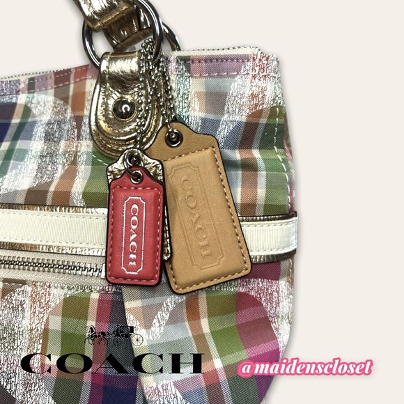 New Rare Poppy Daisy Madras Glam Tote - Picture 9 of 11